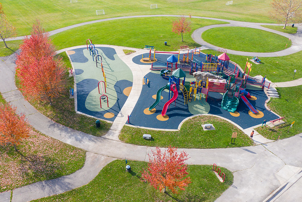 Ford Heritage Park playground aerial view
