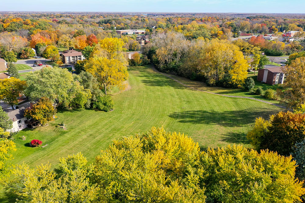 Fairway Hills Park aerial view in the fall