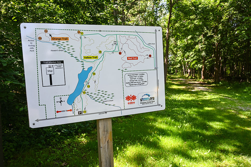 Hewens Creek map sign