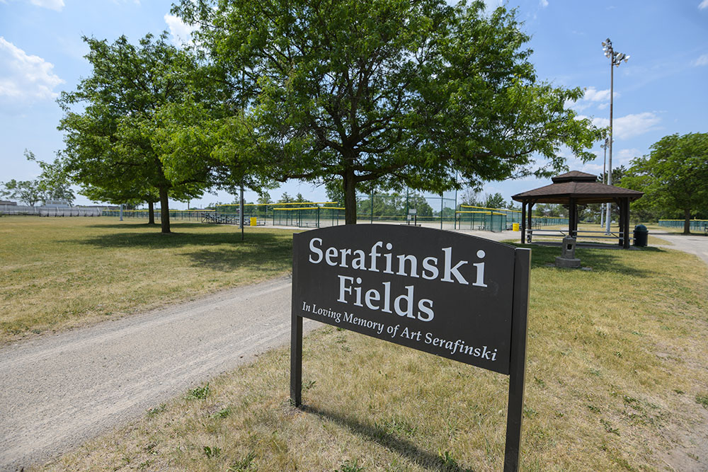 Serafinski fields park sign